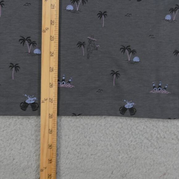 Travis Mathew Polo Shirt Men's Medium Gray Cocktail Print Short Sleeve - Picture 10 of 12